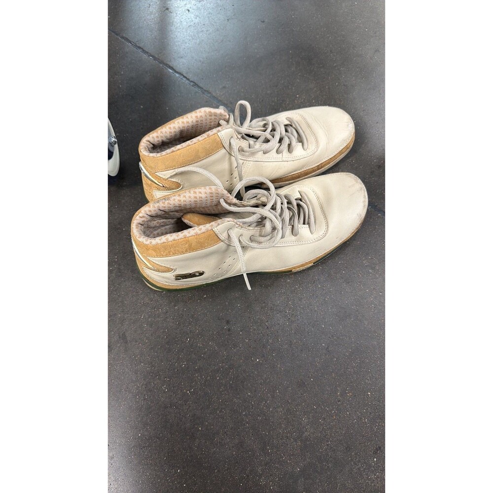 Vintage 310 Motoring Reaper Cream and Tan Leather Mid-Top Sneakers